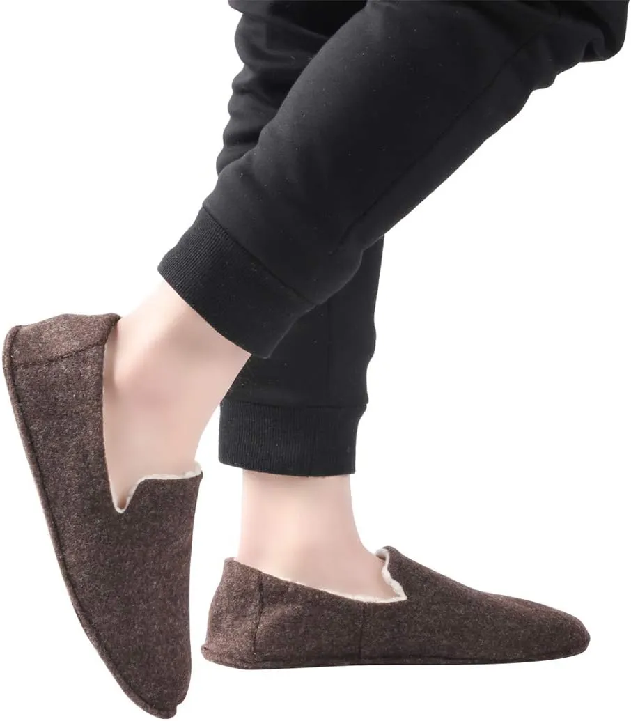 Home Slipper Men's Slippers Casual Fleece Moccasin Slippers Indoor Anti-Slip House Shoes
