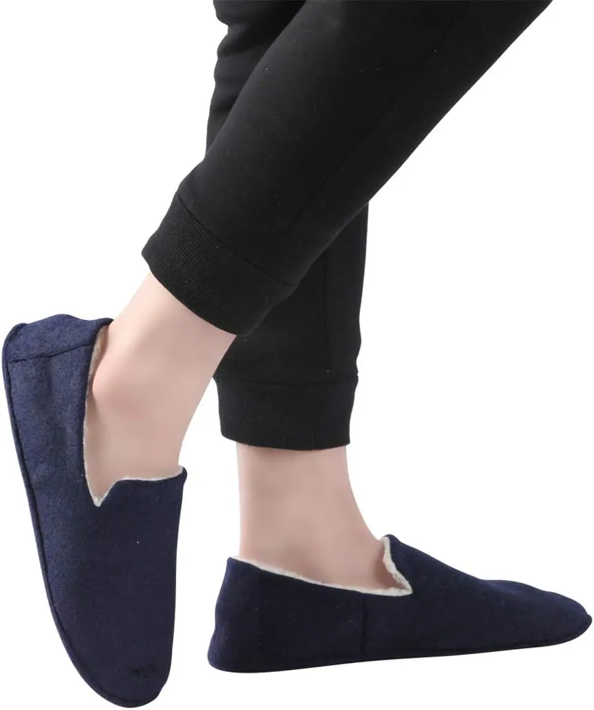 Home Slipper Men's Slippers Casual Fleece Moccasin Slippers Indoor Anti-Slip House Shoes