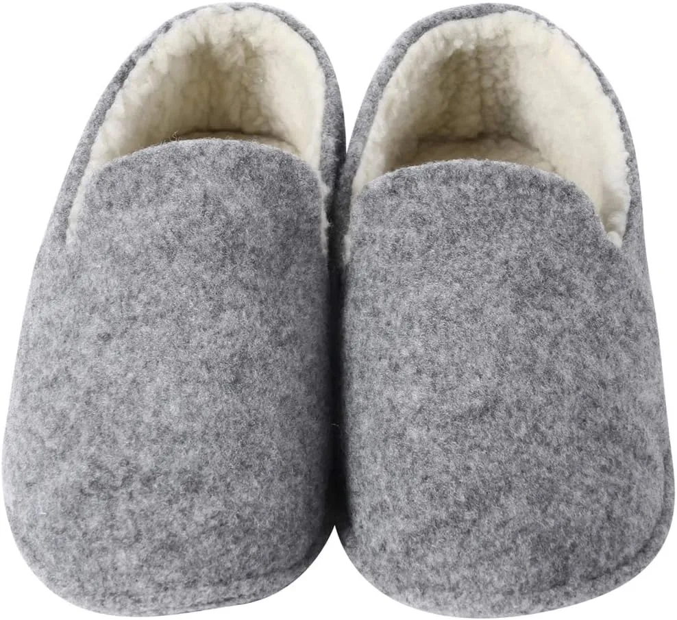 Home Slipper Men's Slippers Casual Fleece Moccasin Slippers Indoor Anti-Slip House Shoes