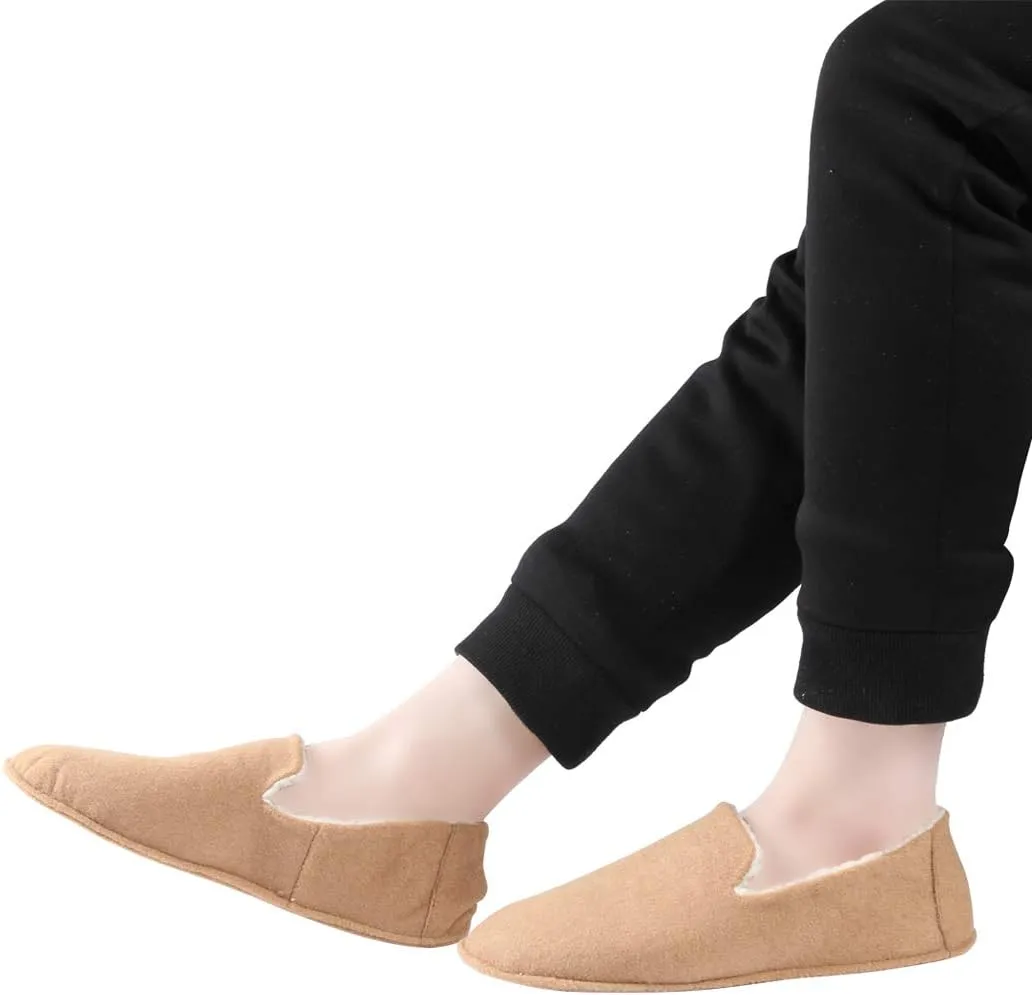 Home Slipper Men's Slippers Casual Fleece Moccasin Slippers Indoor Anti-Slip House Shoes