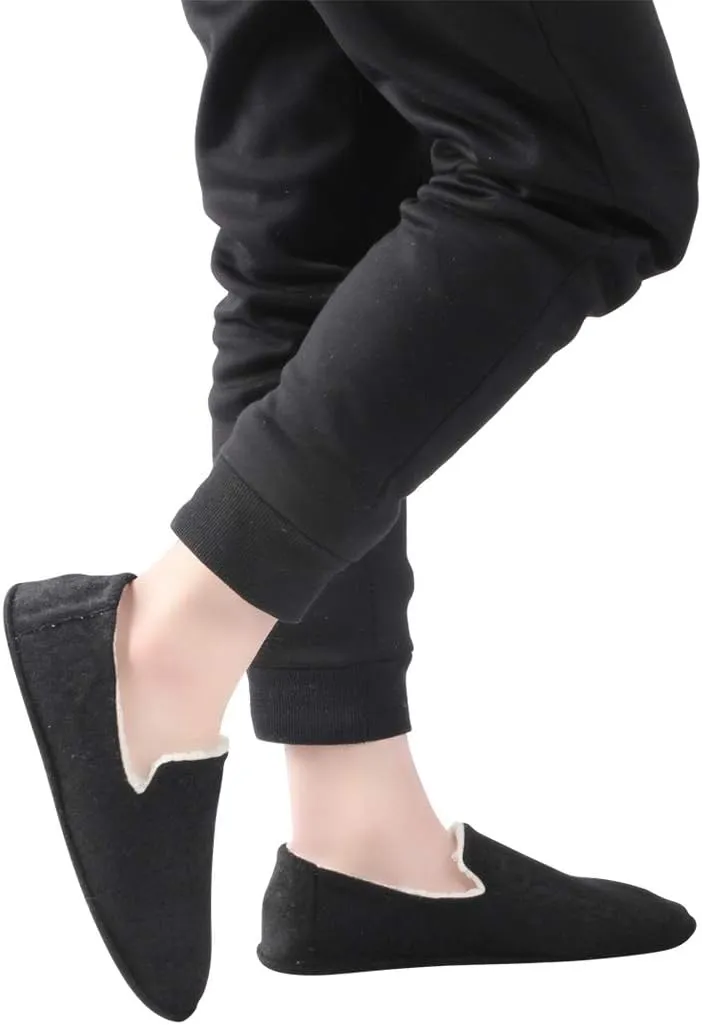 Home Slipper Men's Slippers Casual Fleece Moccasin Slippers Indoor Anti-Slip House Shoes