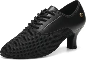 HROYL Women Ballroom Dance Shoes Lace-up Latin Salsa Rhythm Modern Teaching Practice Performance Dancing Shoes