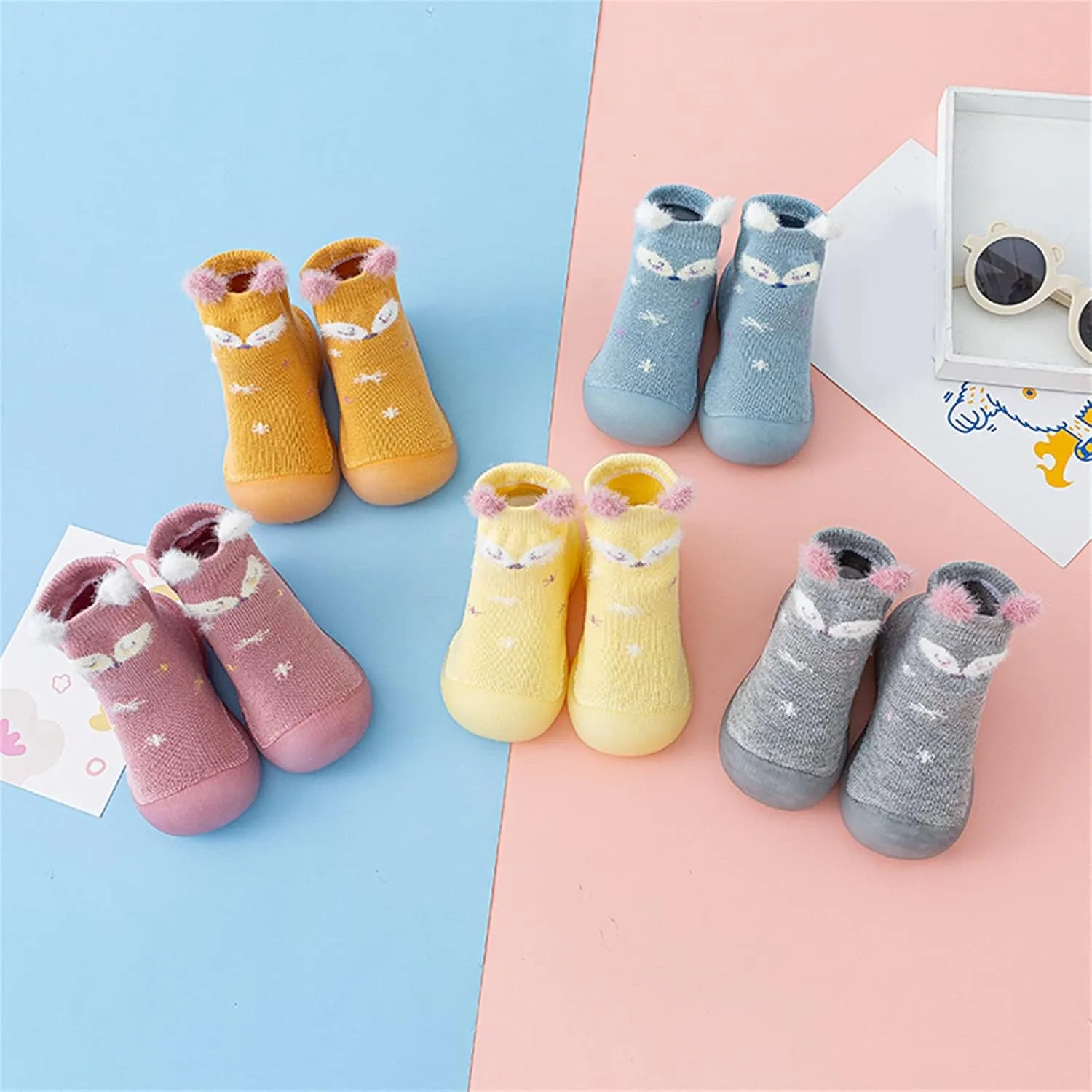 Infant Boys Girls Animal Cartoon Shoes Toddler Fleece WarmThe Floor Non Slip Prewalker Shoes Toddler 11 Shoes Boys