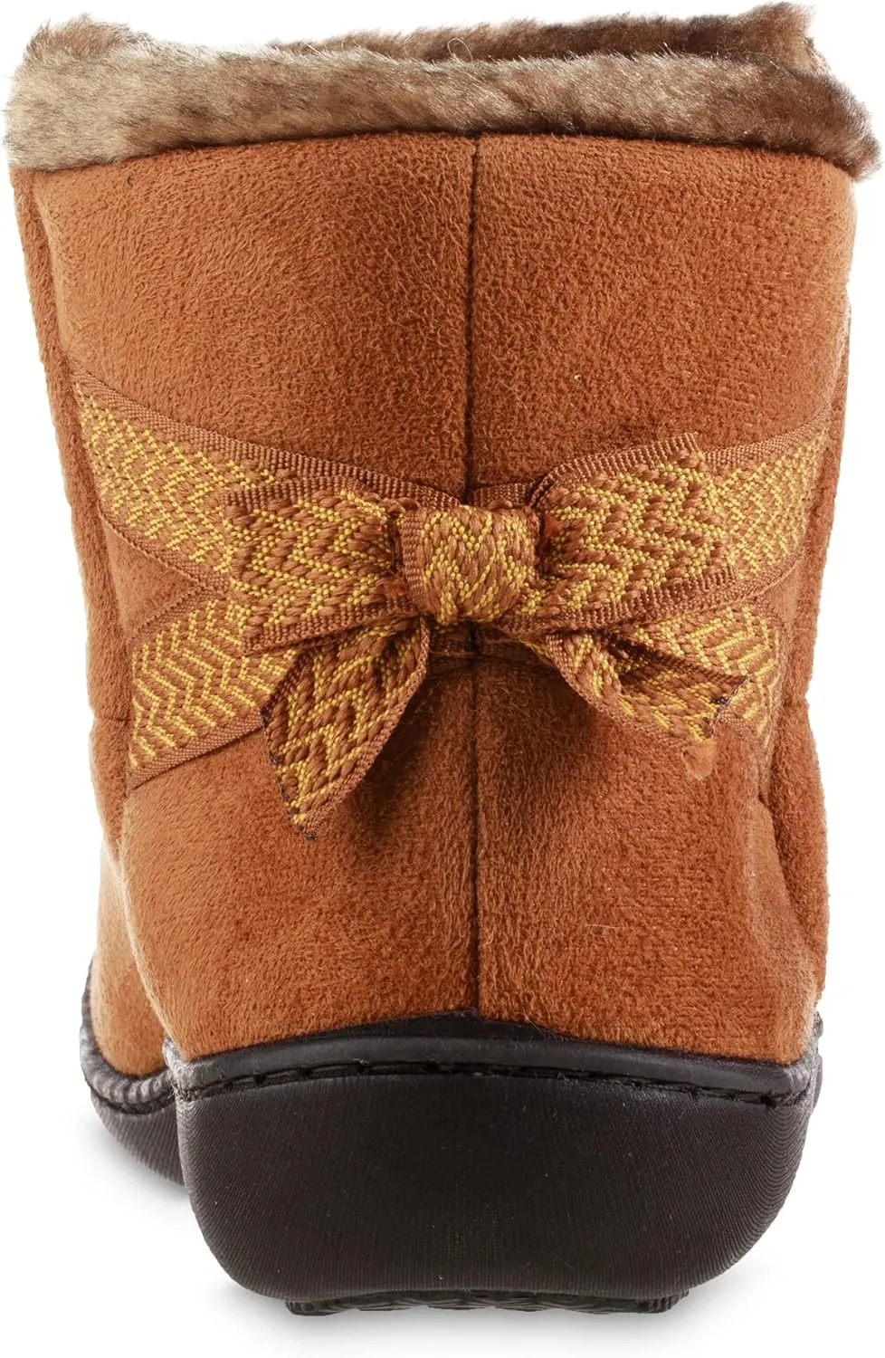 isotoner Women's Microsuede Mallory Bootie Slippers with Bow