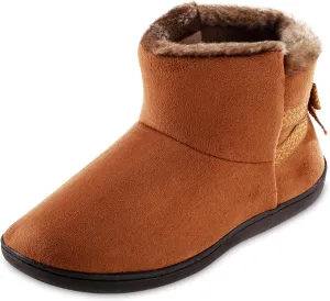 isotoner Women's Microsuede Mallory Bootie Slippers with Bow