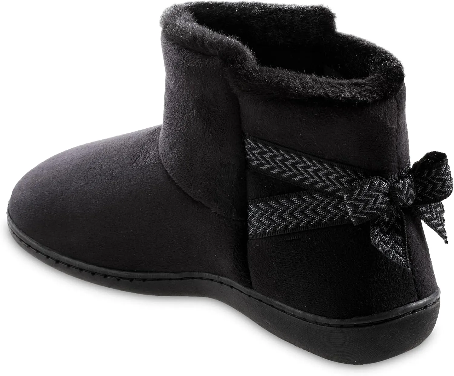 isotoner Women's Microsuede Mallory Bootie Slippers with Bow