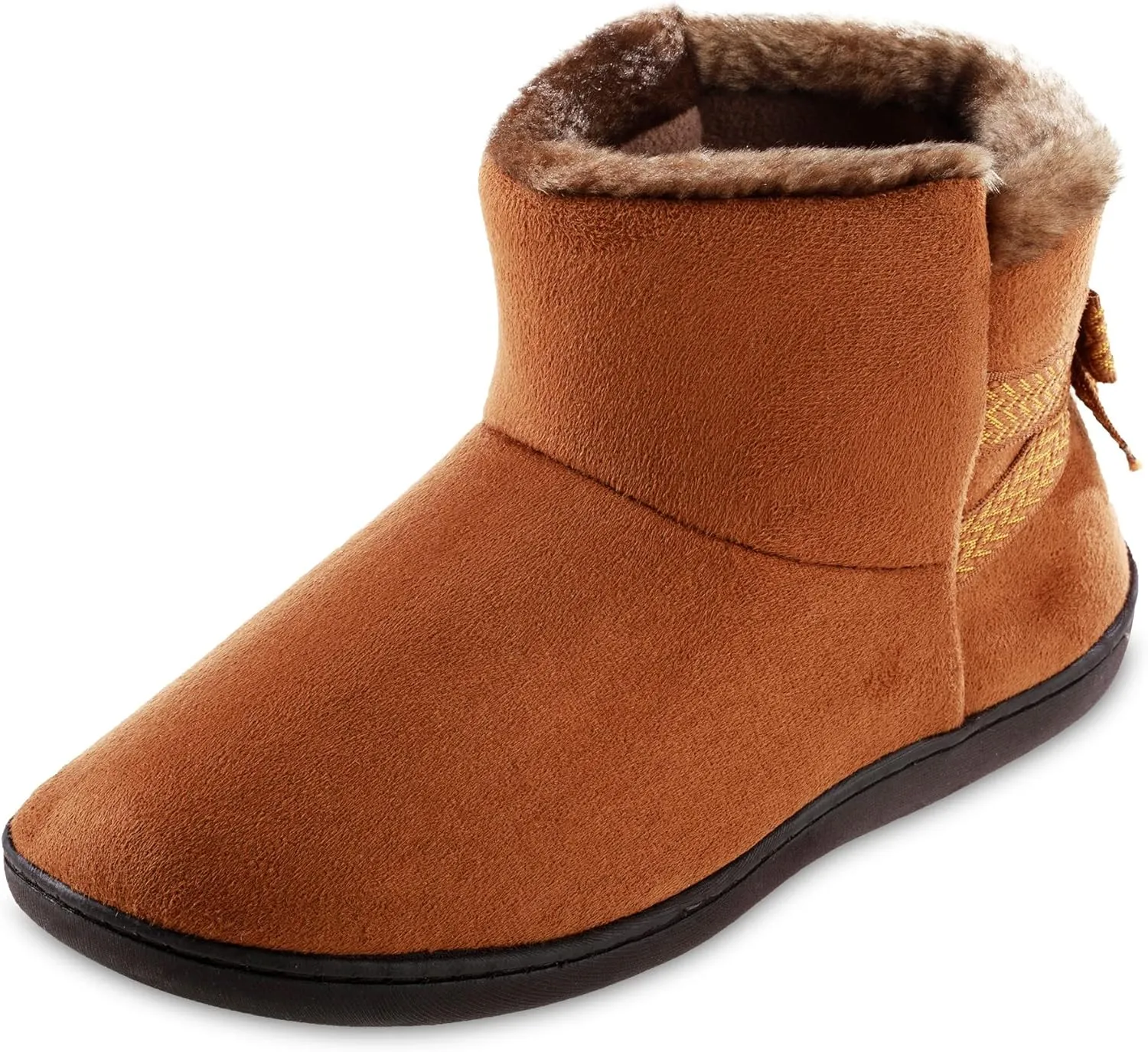 isotoner Women's Microsuede Mallory Bootie Slippers with Bow