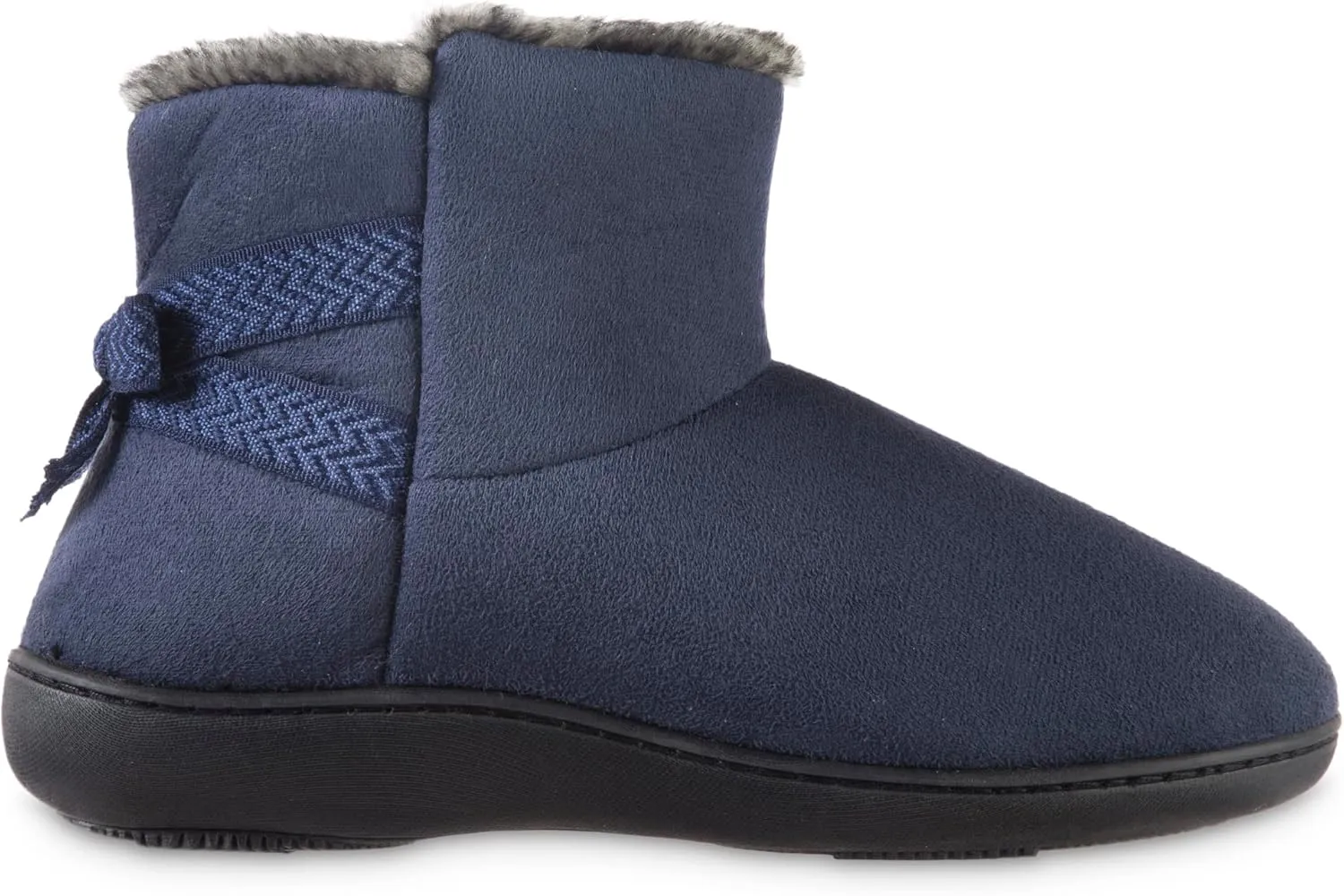 isotoner Women's Microsuede Mallory Bootie Slippers with Bow