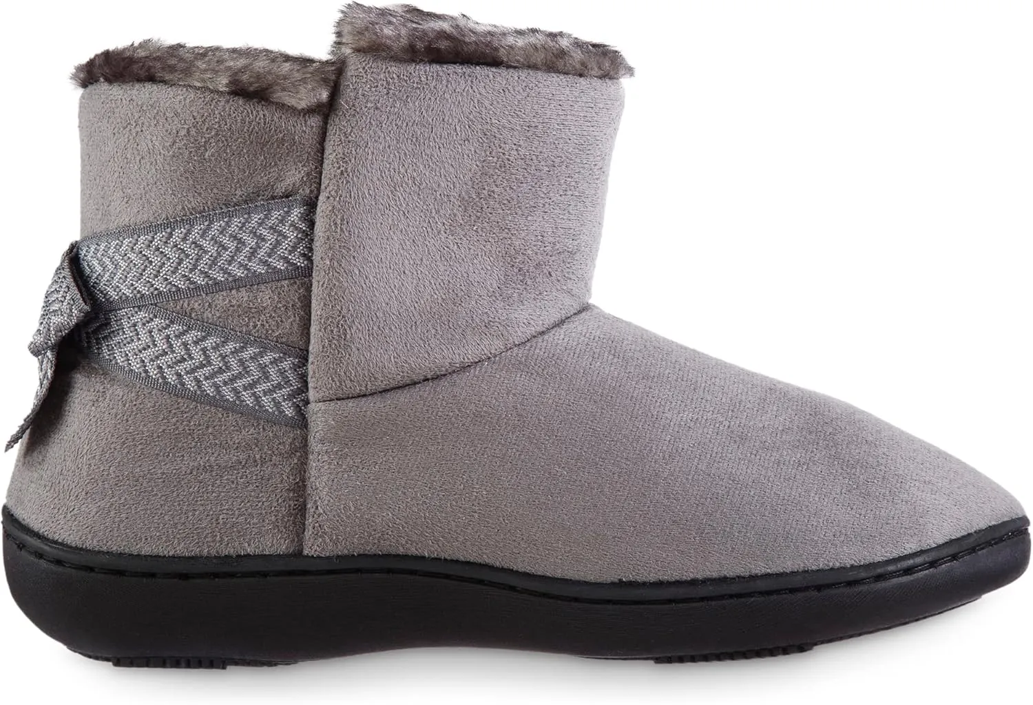 isotoner Women's Microsuede Mallory Bootie Slippers with Bow
