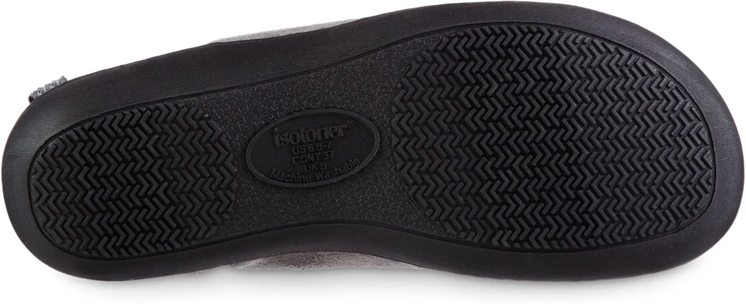 isotoner Women's Microsuede Mallory Bootie Slippers with Bow