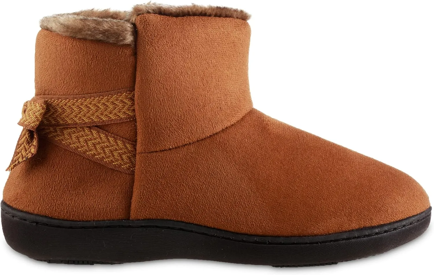 isotoner Women's Microsuede Mallory Bootie Slippers with Bow