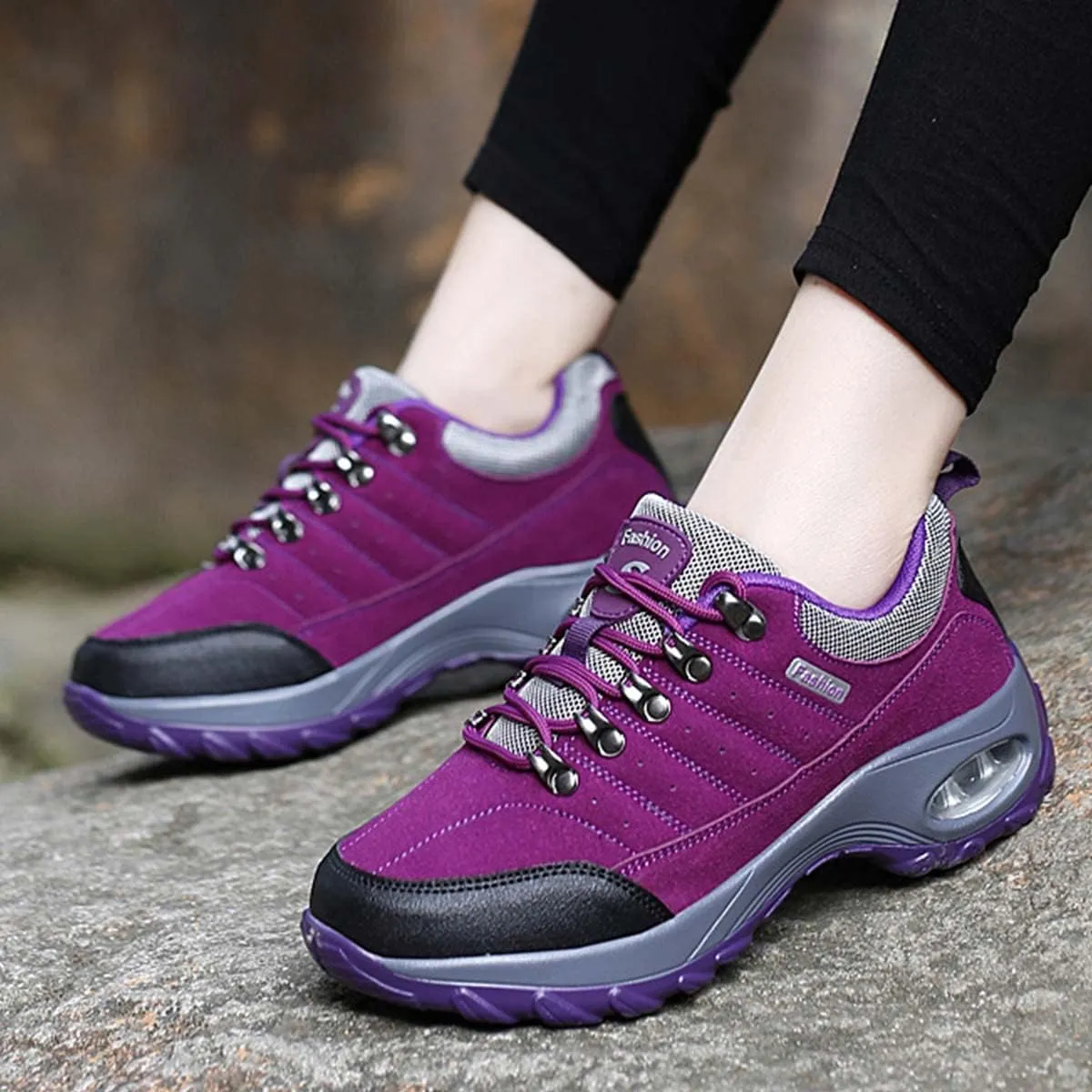 JOEupin Women's Hiking Shoes with Non-Slip Breathable Lightweight Low Top for Outdoor Trailing Trekking Walking Climbing Travel