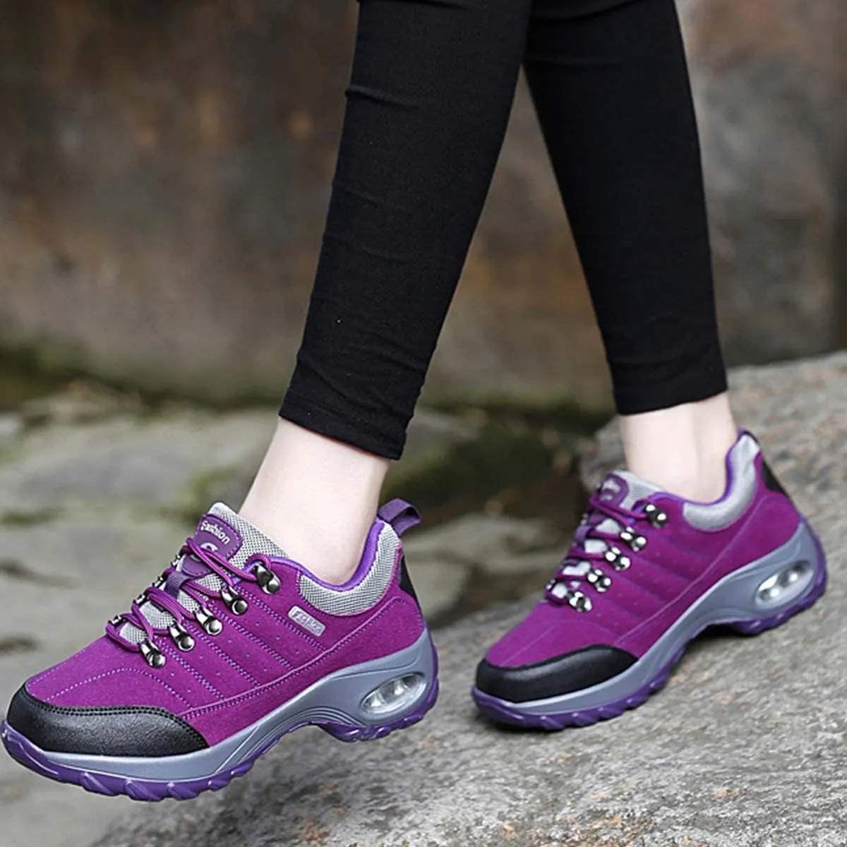 JOEupin Women's Hiking Shoes with Non-Slip Breathable Lightweight Low Top for Outdoor Trailing Trekking Walking Climbing Travel