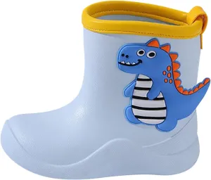 Kids Children Rain Boots Boys Girls Cartoo?? Dinosaur Waterproo?? Shoes Non Slip Rubber Rain Boots For Toddler Boys