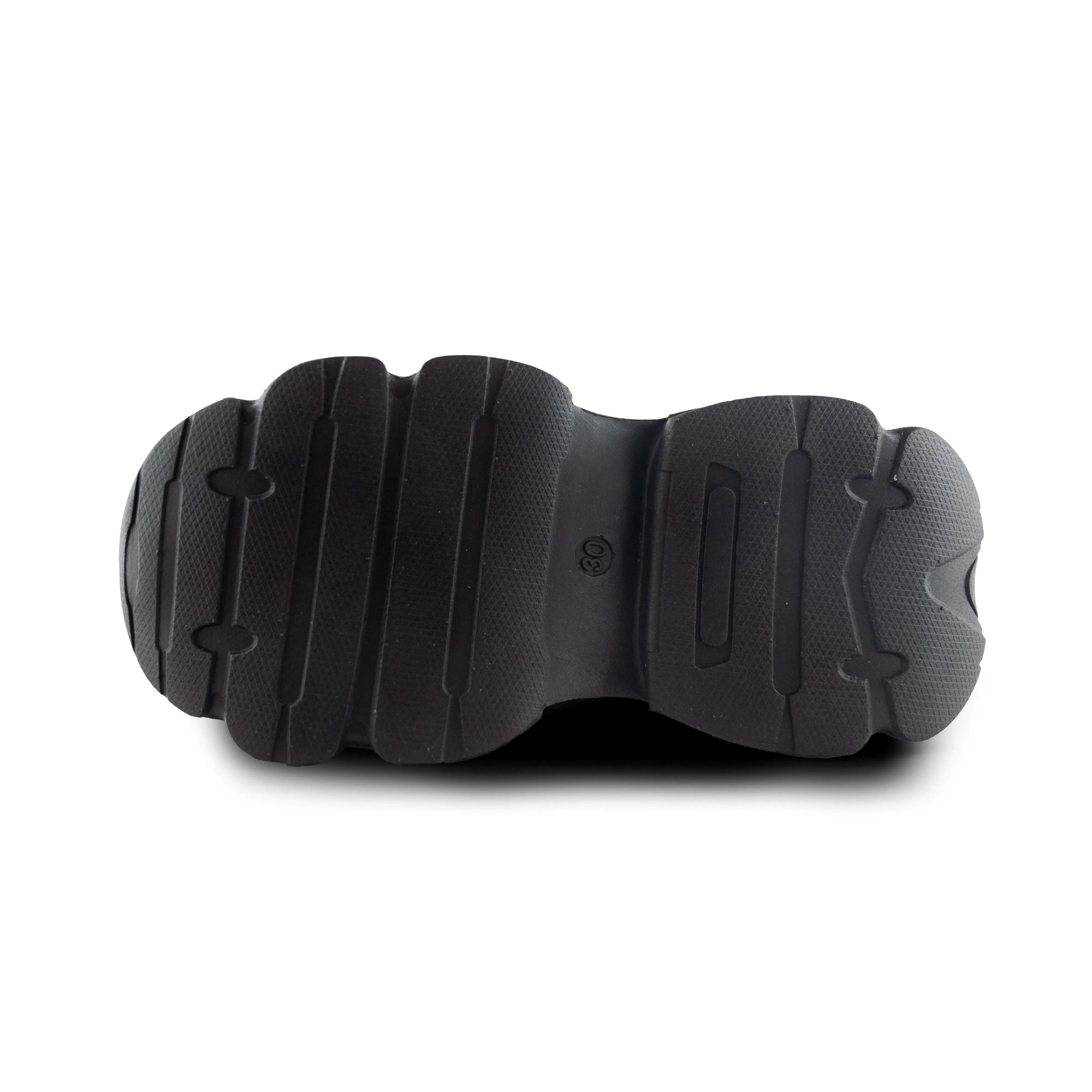 Kids' Chunky Sneakers – 128 Black & Silver Lightweight Shoes