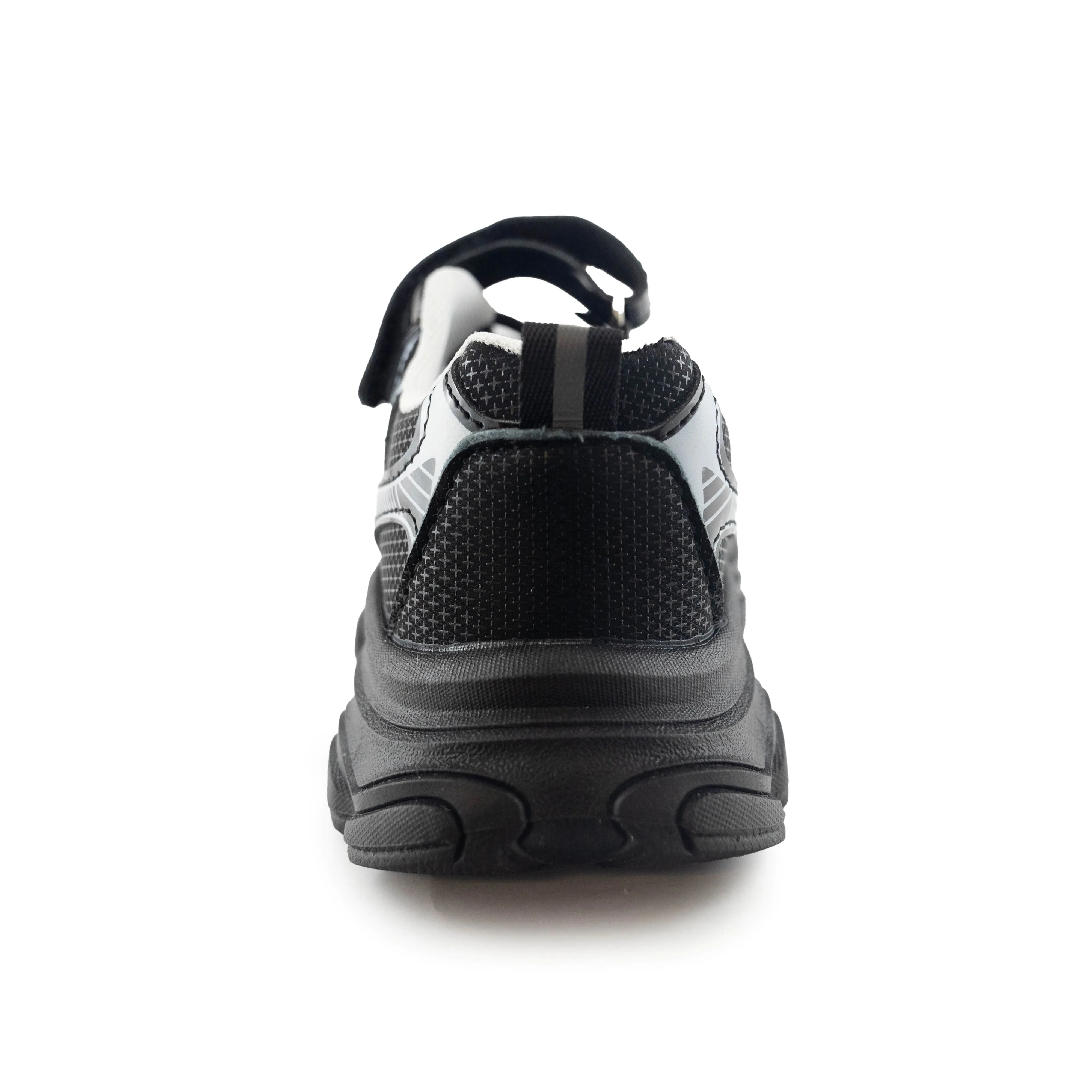 Kids' Chunky Sneakers – 128 Black & Silver Lightweight Shoes