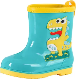 Kids Dinosaur Rain Boots Rubber Waterproof Toddler Rain Boots Cute Cartoon Boys Girls Mud Boots Water Shoes