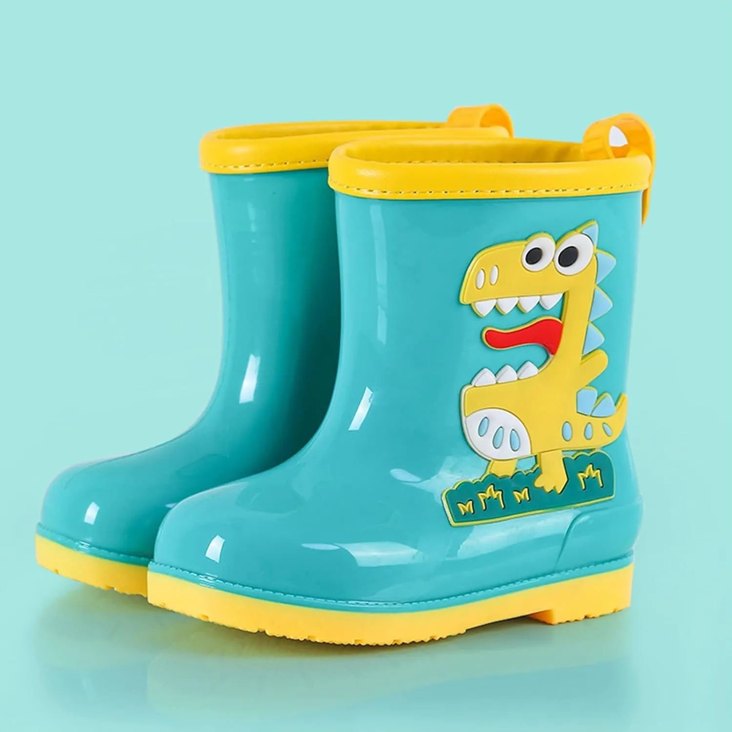 Kids Dinosaur Rain Boots Rubber Waterproof Toddler Rain Boots Cute Cartoon Boys Girls Mud Boots Water Shoes