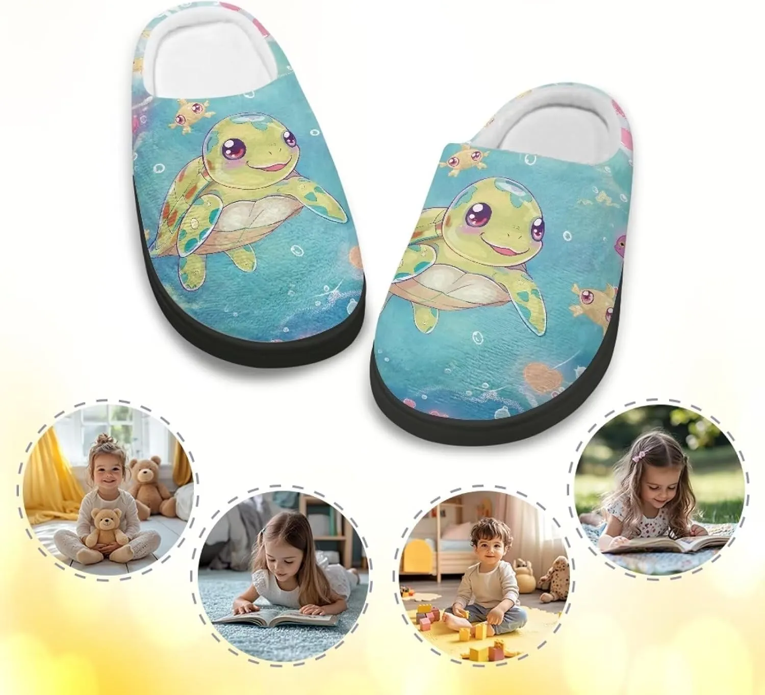 Kids Plush Slippers for Kids Anti-slip House Slippers Cozy Bedroom Slippers Winter House Shoes