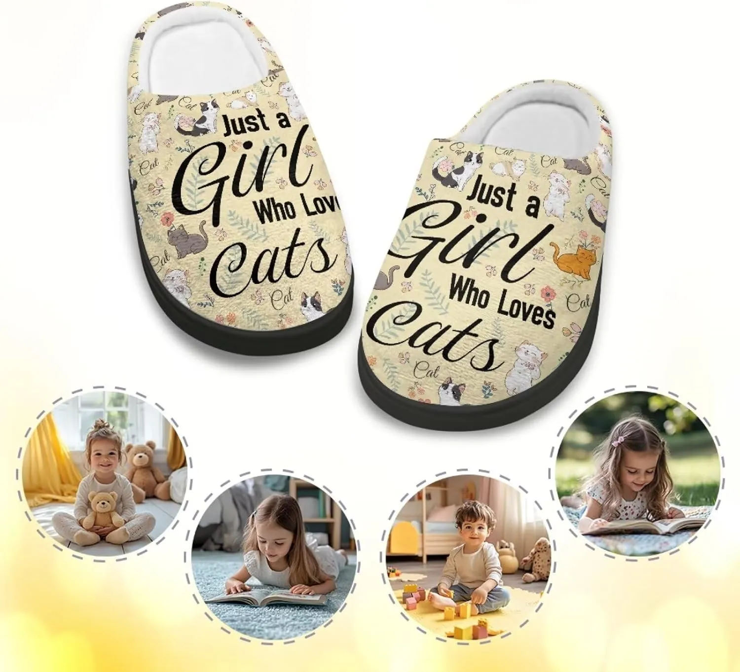 Kids Plush Slippers for Kids Anti-slip House Slippers Cozy Bedroom Slippers Winter House Shoes