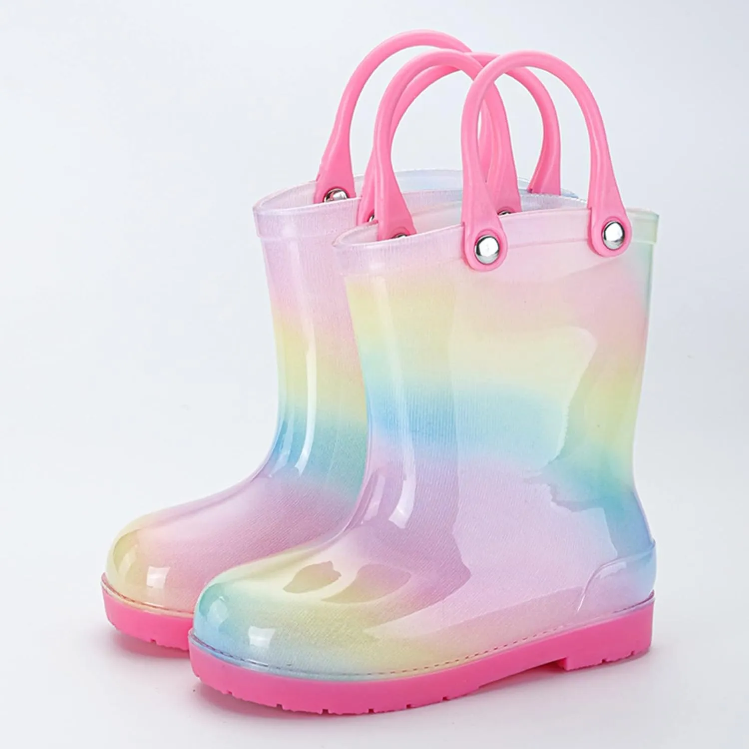 Kids Rain Boots Cartoon Bow Rainbow Rain Boots Girls Infant Rain Water Fashion Casual Boots Girl Ankle Boots