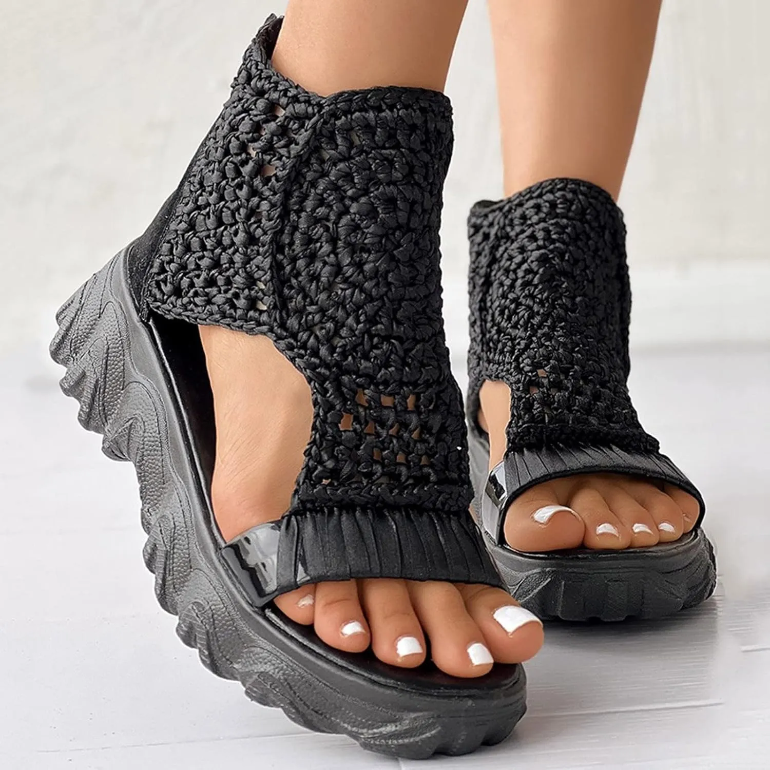 Ladies Shoes Thick Sole Fish Mouth Sandals Fashion Casual Comfortable Soft Outdoor Beach Womens Bohemian Sandals
