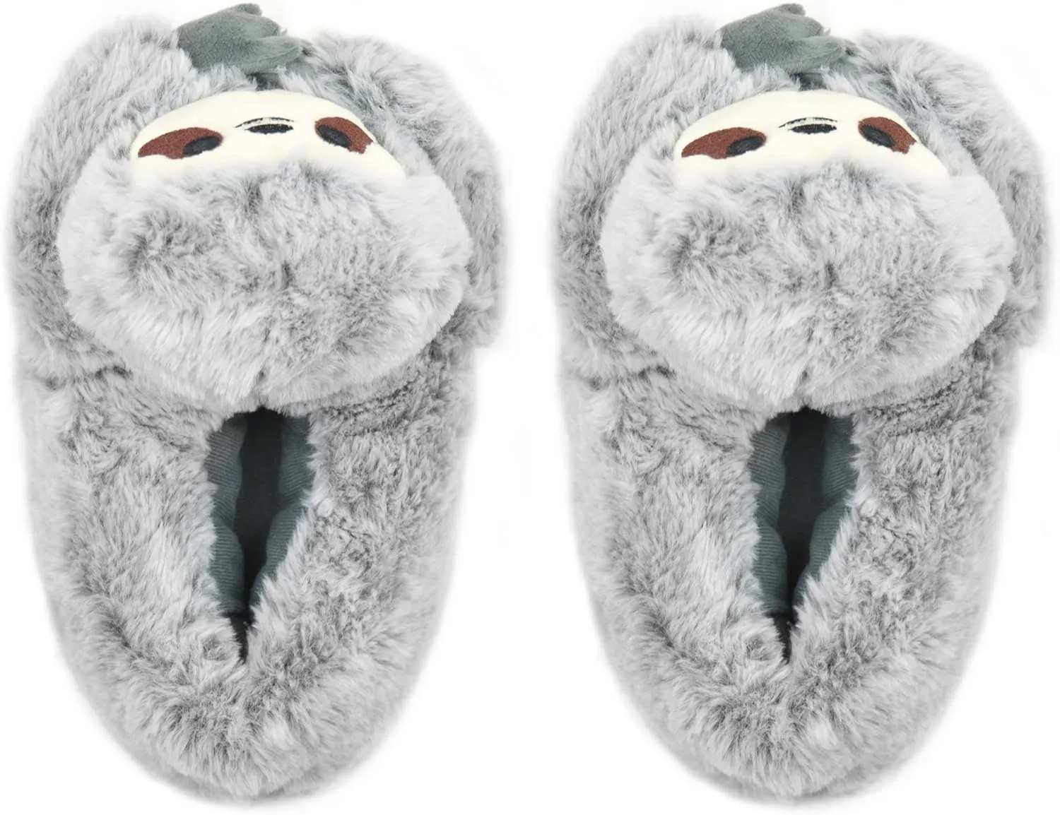 Ladies Womens Novelty Plush House Slippers - Warm Cosy Indoor - Llama - Grey Sloth - Black Unicorn
