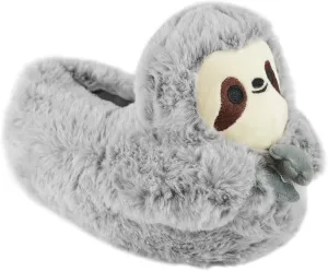 Ladies Womens Novelty Plush House Slippers - Warm Cosy Indoor - Llama - Grey Sloth - Black Unicorn