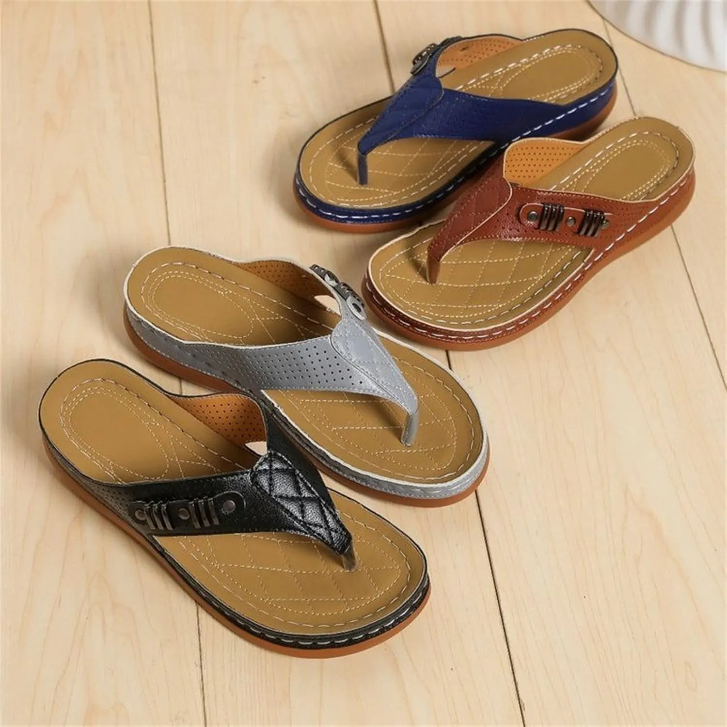 Ladmiple Orthotic Dress Sandals For Women With Arch Support Comfortable Walking Orthopedic Flip Flops Dressy Summer Slides