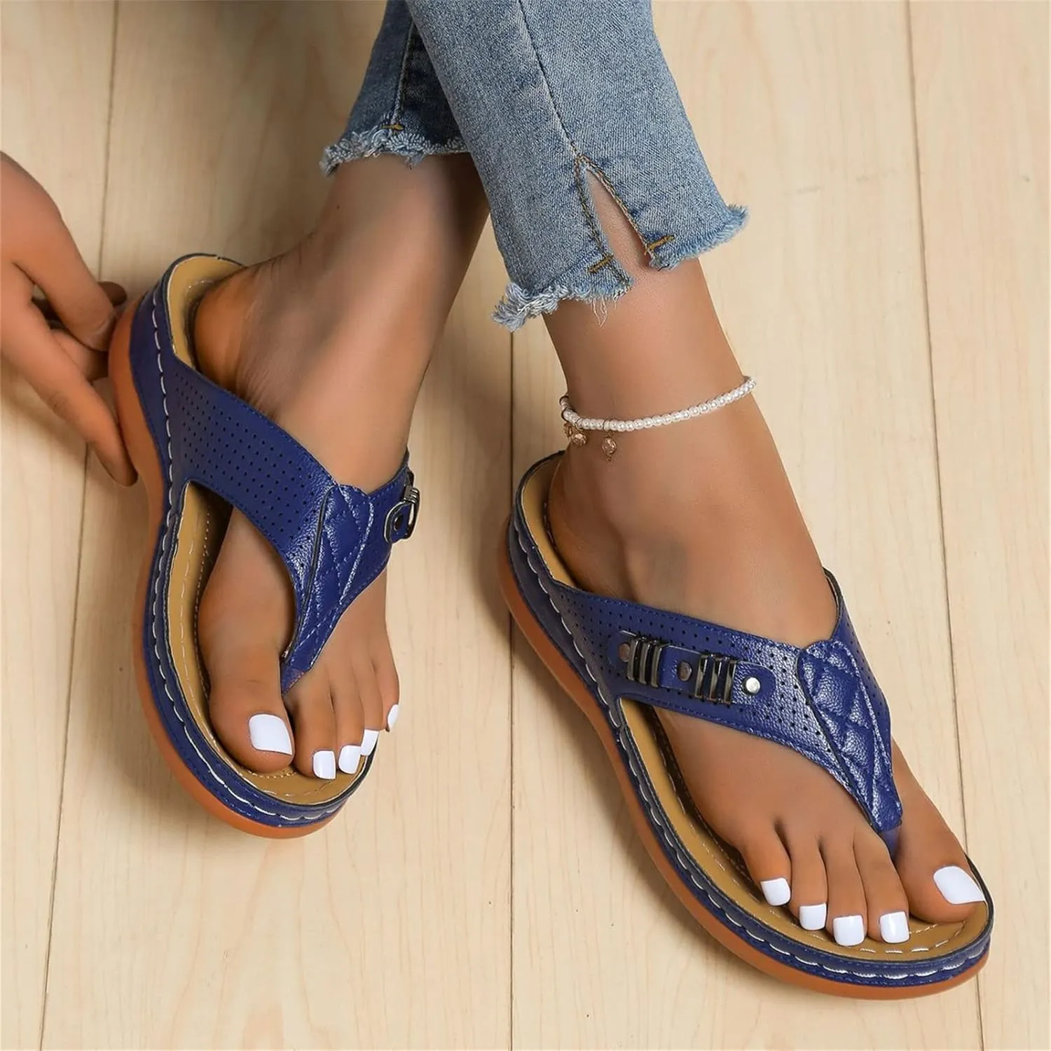 Ladmiple Orthotic Dress Sandals For Women With Arch Support Comfortable Walking Orthopedic Flip Flops Dressy Summer Slides