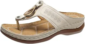 Ladmiple Orthotic Sandals For Women Plantar Fasciitis Orthopedic Walking Slippers with Arch Support Dressy Summer Flip Flops