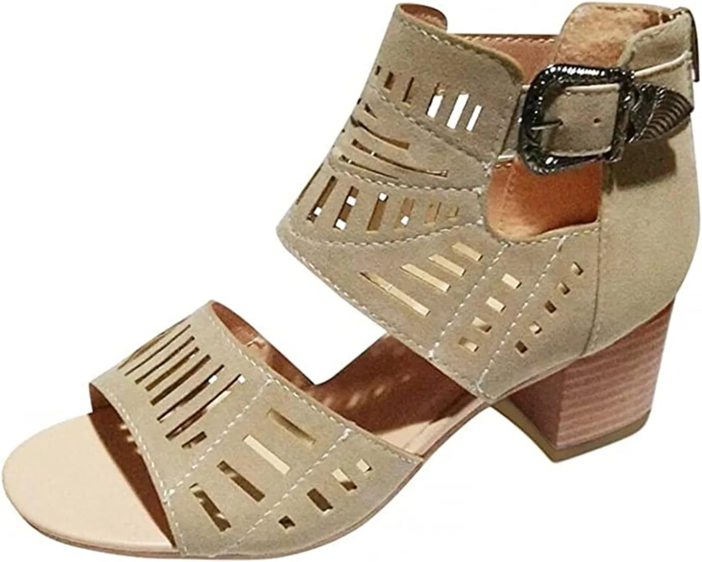 Ladmiple Sandals for Women Platform Dressy Wedge Ankle Buckle Sandals Summer Beach Sandals Open Toe Espadrille Platform