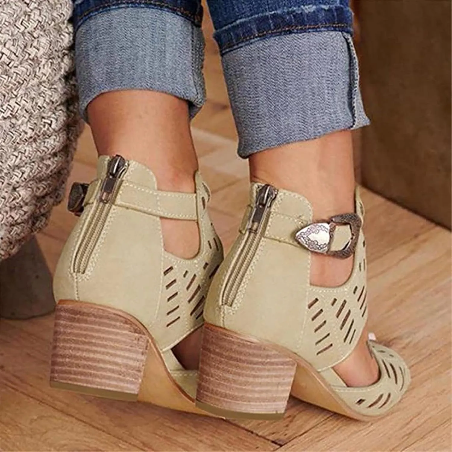 Ladmiple Sandals for Women Platform Dressy Wedge Ankle Buckle Sandals Summer Beach Sandals Open Toe Espadrille Platform