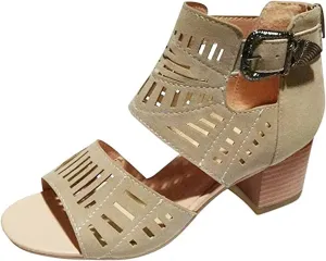 Ladmiple Sandals for Women Platform Dressy Wedge Ankle Buckle Sandals Summer Beach Sandals Open Toe Espadrille Platform