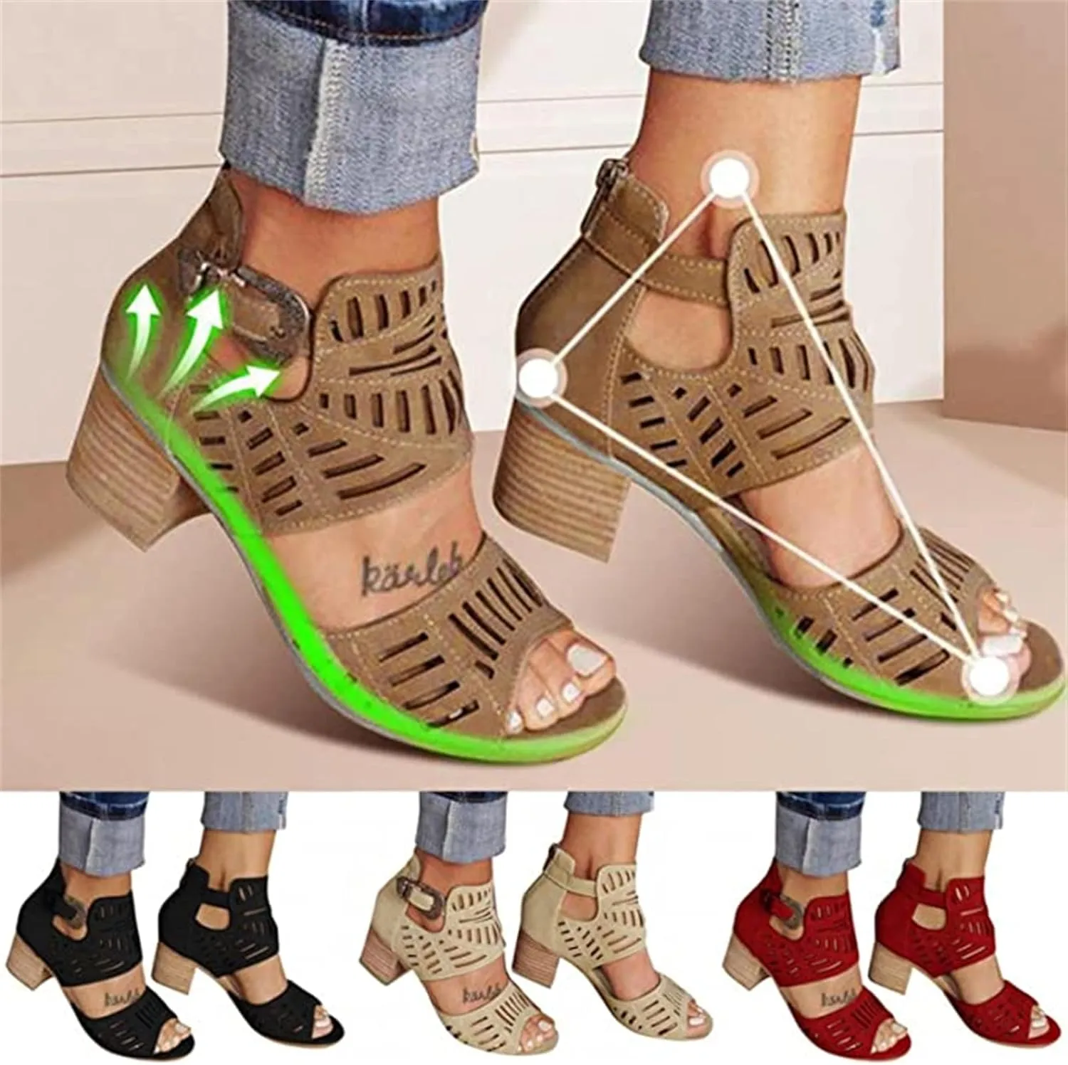 Ladmiple Sandals for Women Platform Dressy Wedge Ankle Buckle Sandals Summer Beach Sandals Open Toe Espadrille Platform