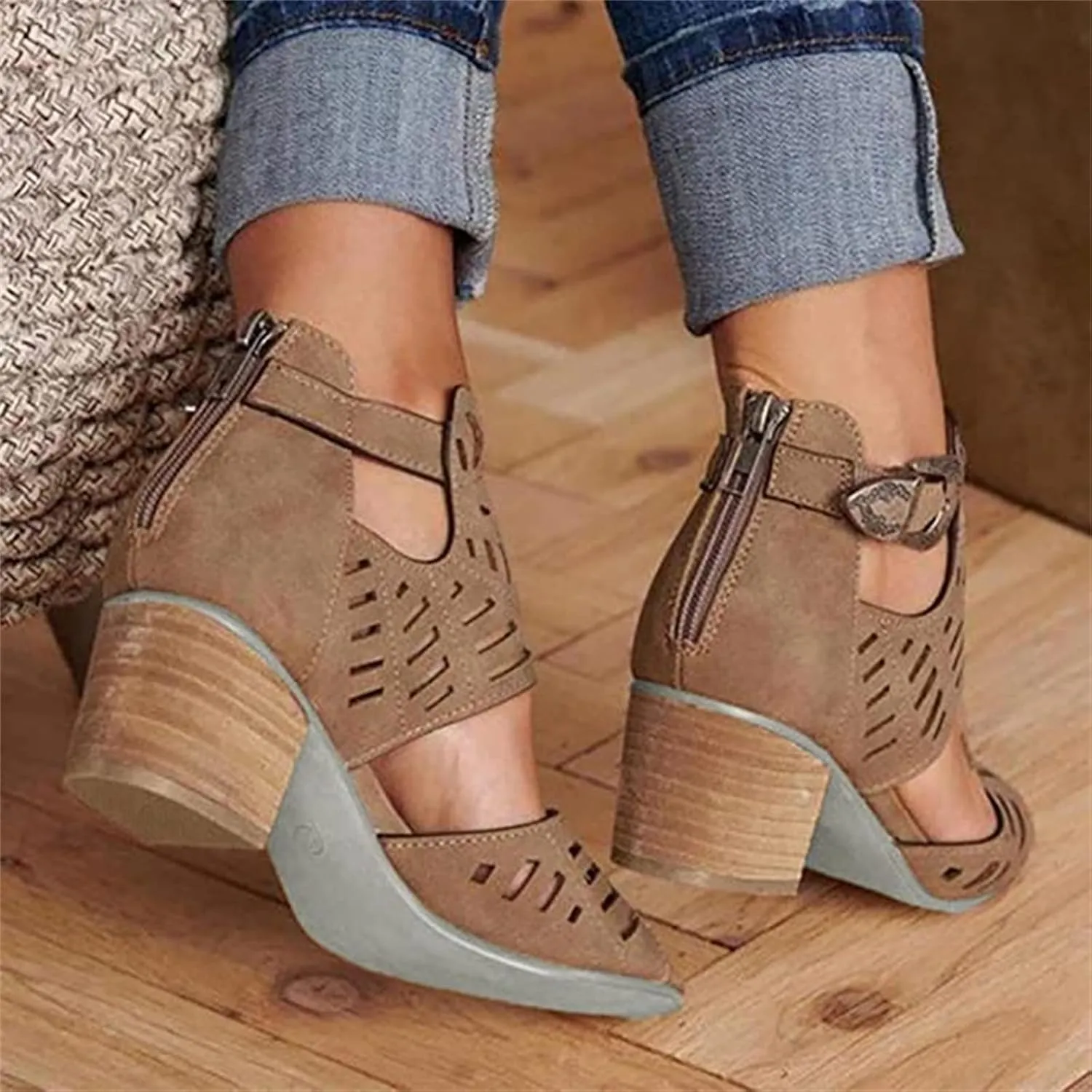 Ladmiple Sandals for Women Platform Dressy Wedge Ankle Buckle Sandals Summer Beach Sandals Open Toe Espadrille Platform
