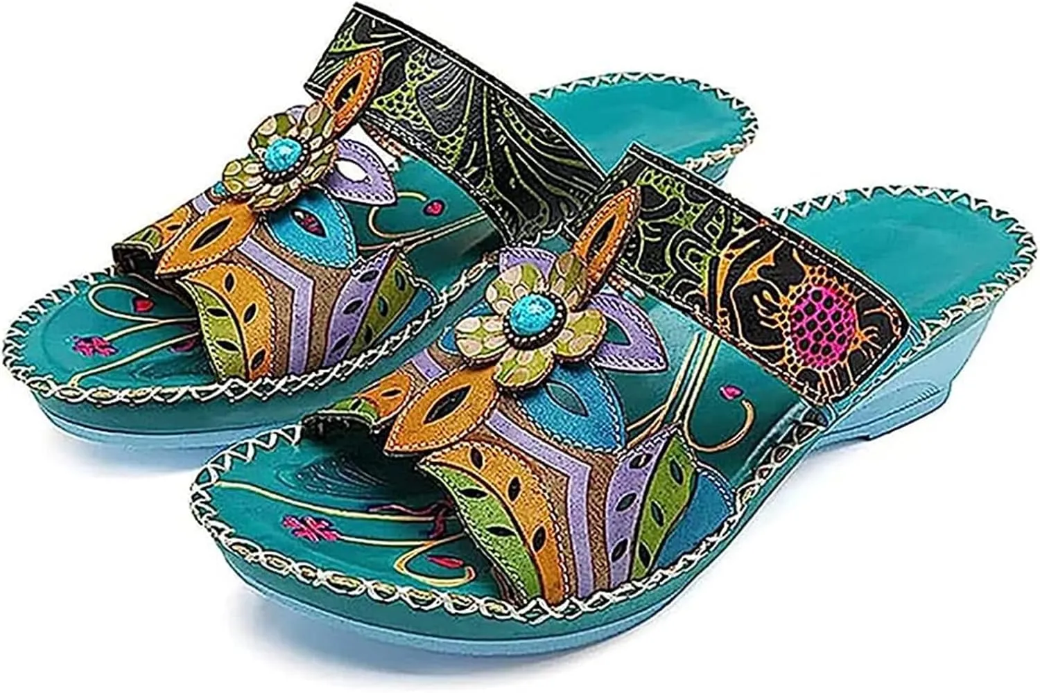 Ladmiple Sandals Women Dressy Summer Flat Arch Support Fashion Orthotic Slides Lightweight Slip On Orthopedic Slippers