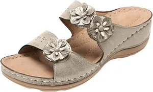 Ladmiple Sandals Women Dressy Summer Flat Flip Flops Fashion Orthotic Slides Lightweight Athletic Slip On Orthopedic Slippers