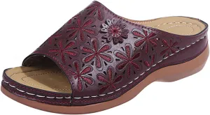 Ladmiple Womens Sandals Comfortable Dressy Slip On Orthotic Flips Flops Arch Support for Flat feet Orthopedic Slides