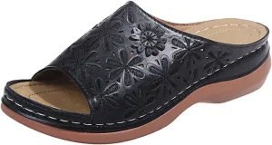 Ladmiple Women's Sandals Dressy Wedge Arch Support Orthopedic Flip Flops Soft Summer Beach Shoes Comfortable Orthotic Slides