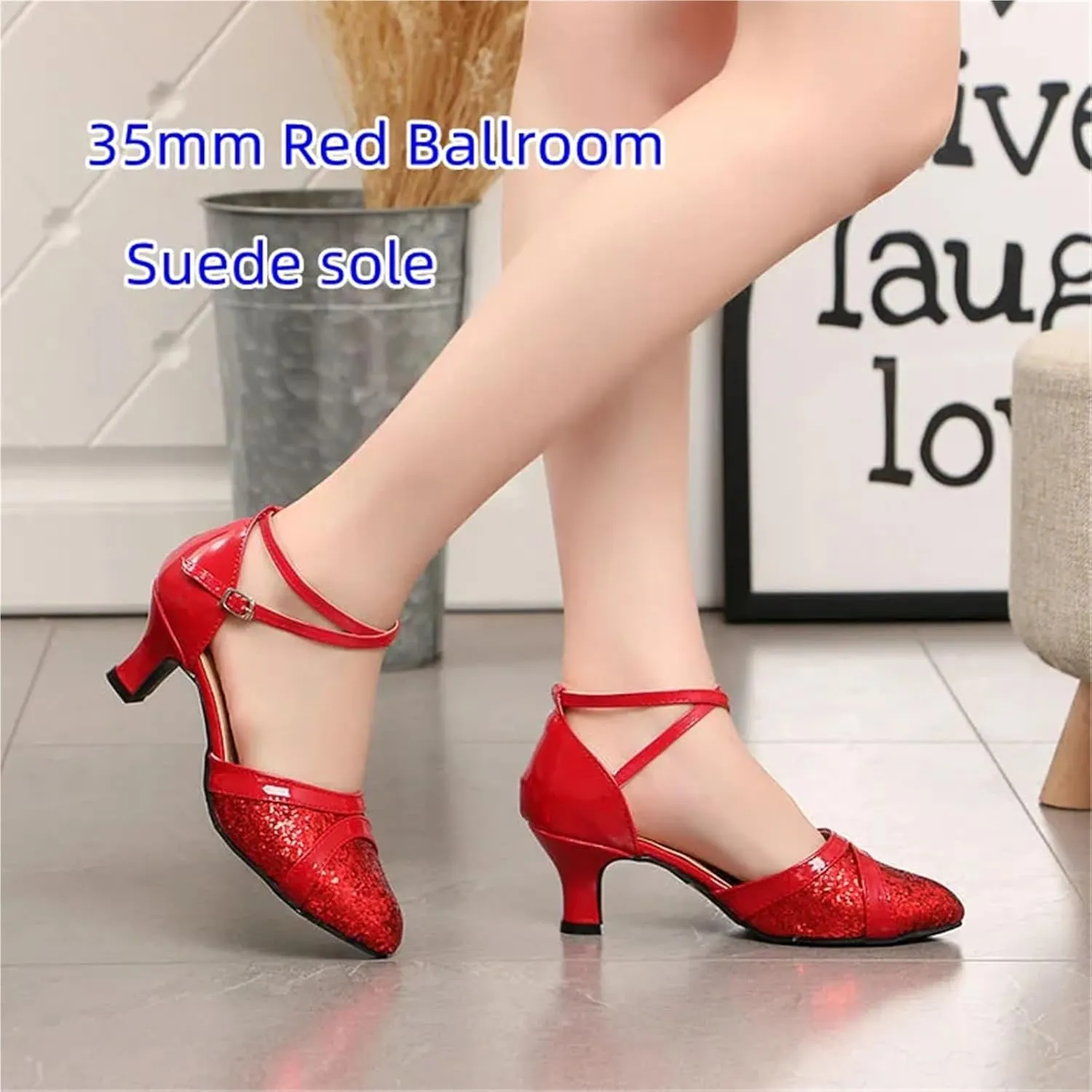 Latin Dance Shoes For Women Sequin Adult Female Sandals Soft Sole Indoor Ballroom Tango Shoe Closed Toe Salsa Dancing Shoes For Dance Performance