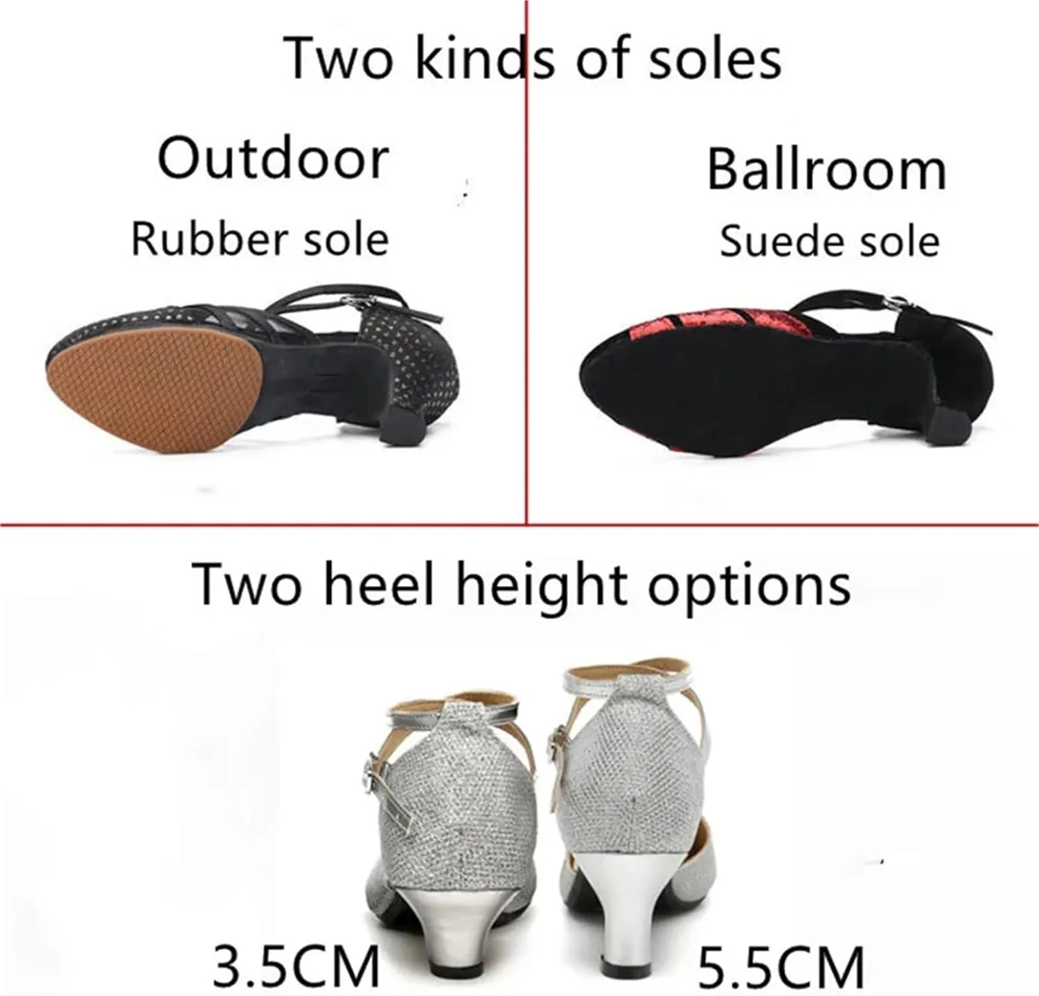 Latin Dance Shoes For Women Sequin Adult Female Sandals Soft Sole Indoor Ballroom Tango Shoe Closed Toe Salsa Dancing Shoes For Dance Performance