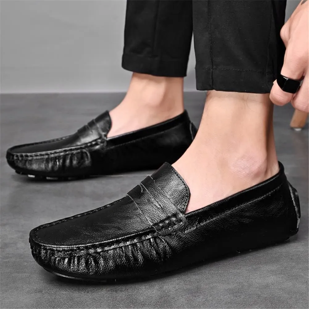 LEADER SHOW Men's Penny Loafers Moccasin Slip on Flats Boat Casual Dress Driving Shoes