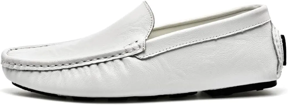 LEADER SHOW Men's Penny Loafers Moccasin Slip on Flats Boat Casual Dress Driving Shoes