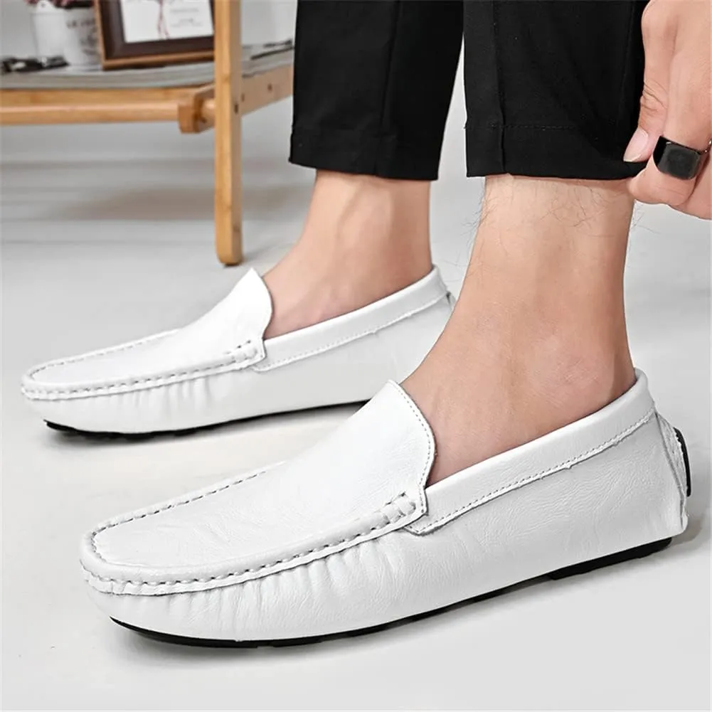 LEADER SHOW Men's Penny Loafers Moccasin Slip on Flats Boat Casual Dress Driving Shoes
