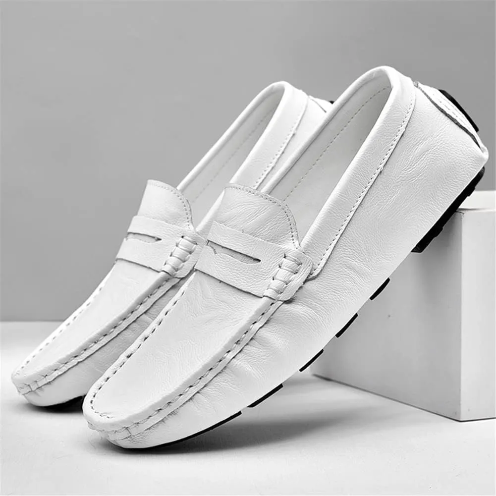 LEADER SHOW Men's Penny Loafers Moccasin Slip on Flats Boat Casual Dress Driving Shoes