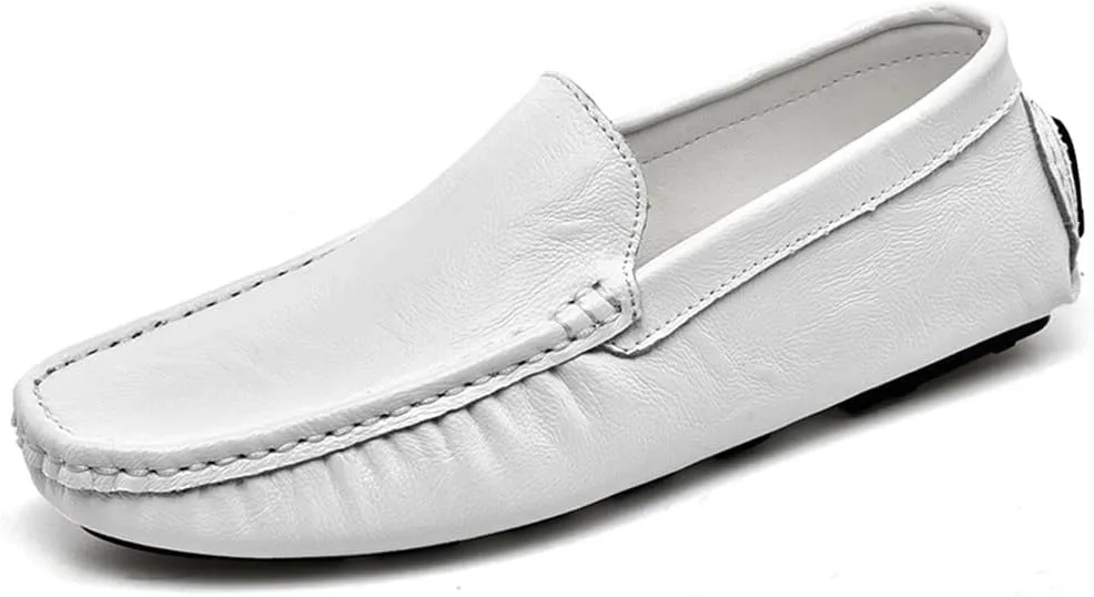 LEADER SHOW Men's Penny Loafers Moccasin Slip on Flats Boat Casual Dress Driving Shoes