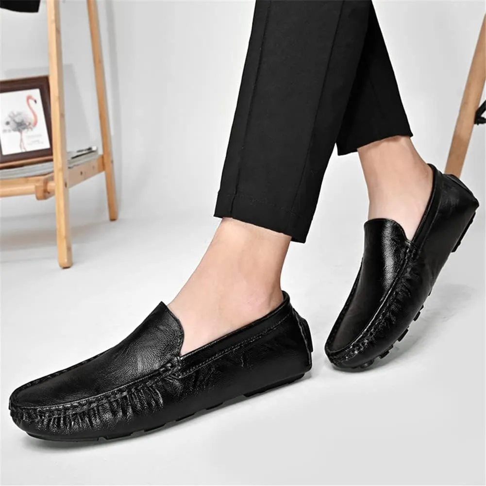 LEADER SHOW Men's Penny Loafers Moccasin Slip on Flats Boat Casual Dress Driving Shoes