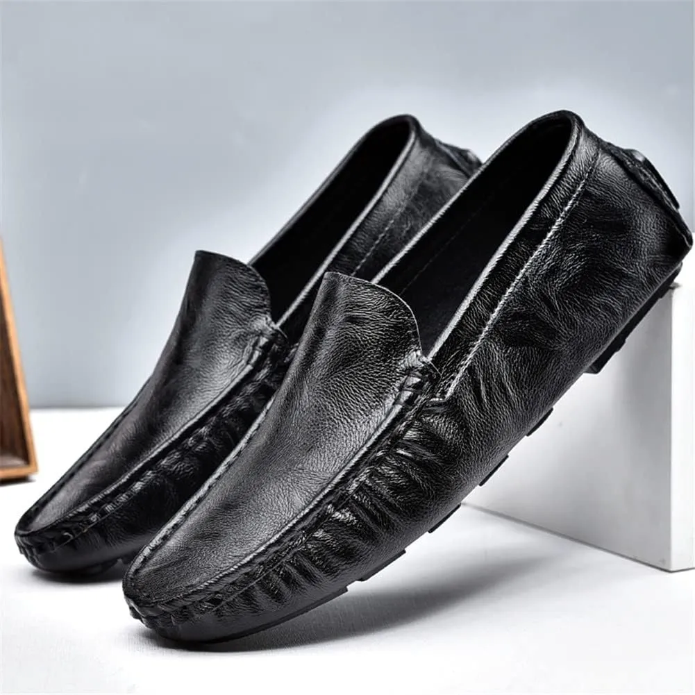 LEADER SHOW Men's Penny Loafers Moccasin Slip on Flats Boat Casual Dress Driving Shoes