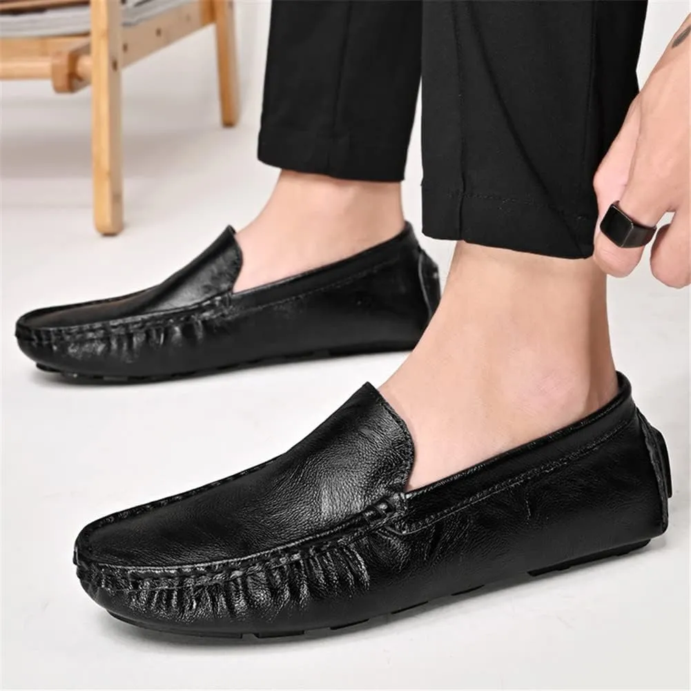 LEADER SHOW Men's Penny Loafers Moccasin Slip on Flats Boat Casual Dress Driving Shoes